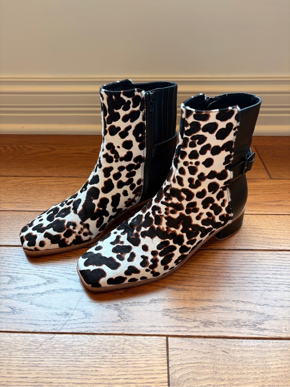 Charlotte Stone “Dani” Leopard Print Ankle Boots - Women’s